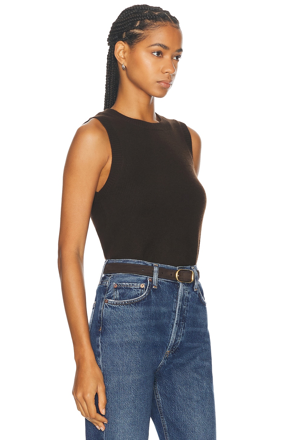 Jamiya Sweater Vest in Brown
