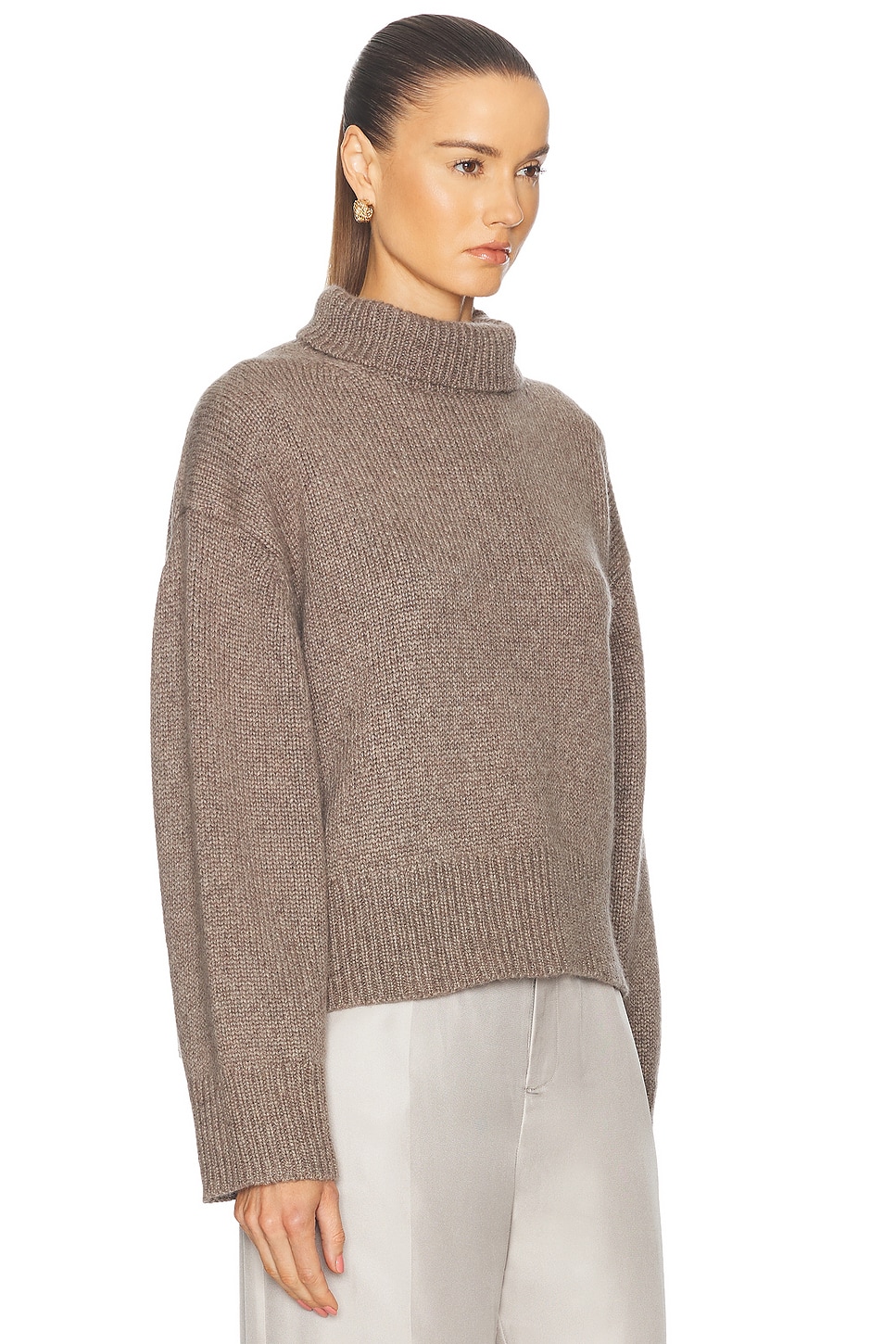 Shop Nili Lotan Tabitha Sweater In Peat Melange