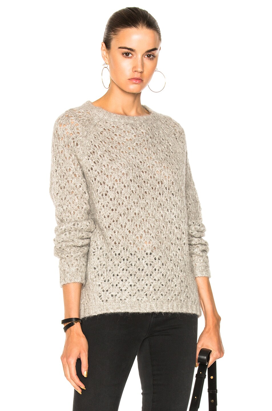 NILI LOTAN Millie Sweater in Light Grey Melange | FWRD