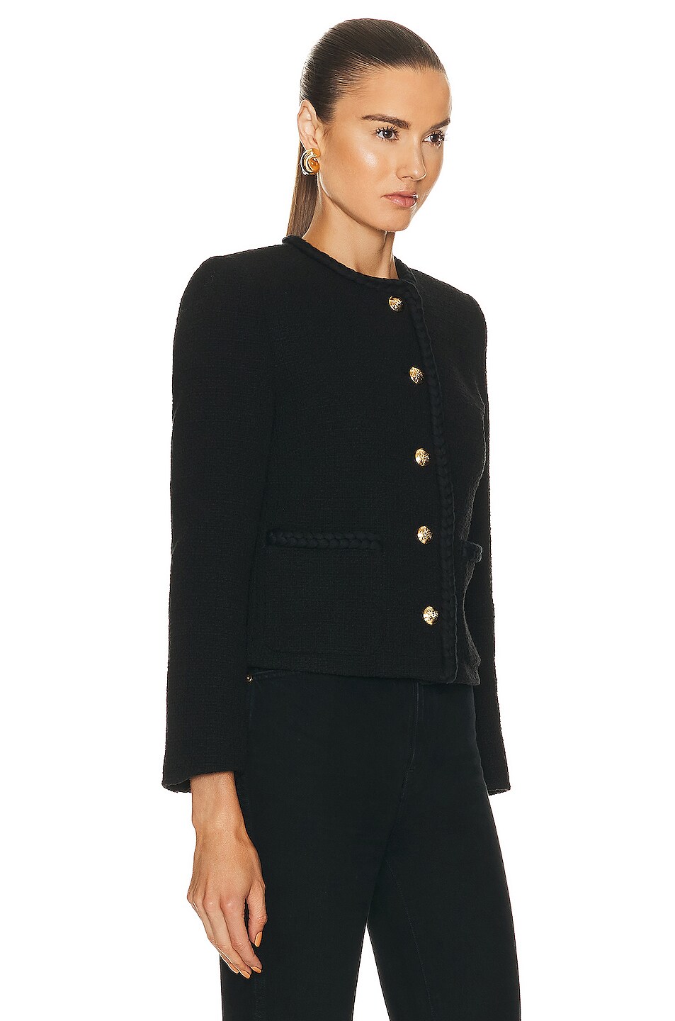 NILI LOTAN Romy Cropped Jacket in Black | FWRD