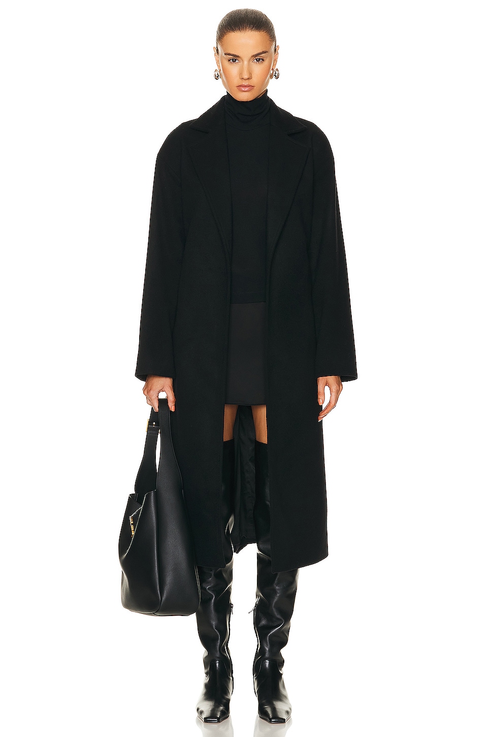 Image 1 of NILI LOTAN Fabien Wrap Coat in Black