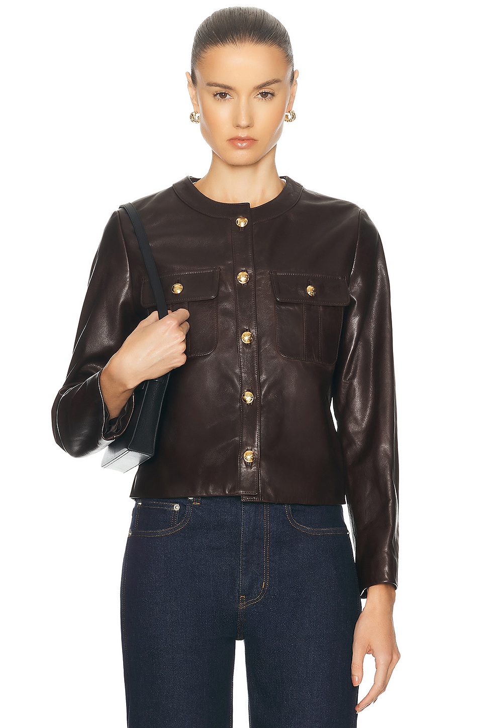 Kitra Leather Jacket in Brown