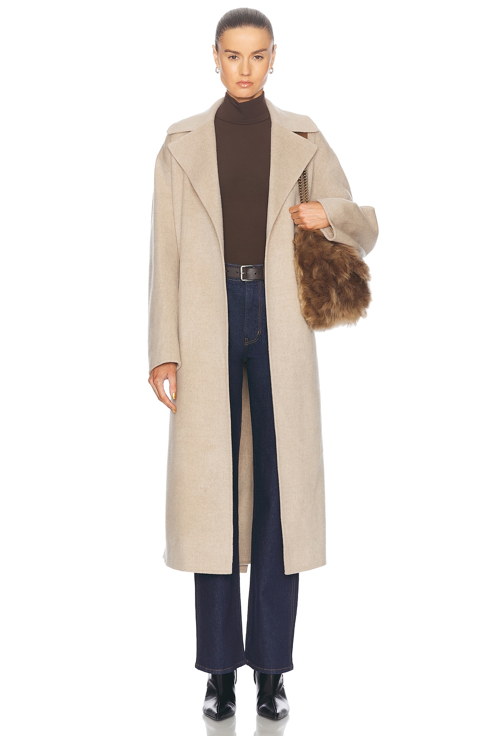 Image 1 of NILI LOTAN Jarel Wrap Coat in Hazelnut