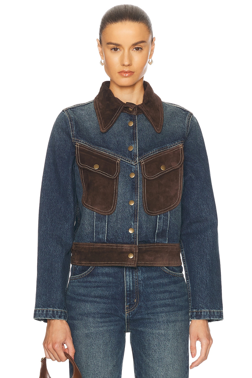 Shop Nili Lotan Brooklyn Denim Jacket In Simon Wash