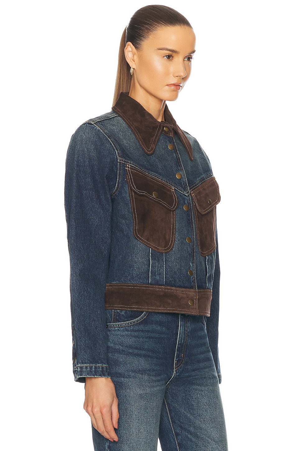 Shop Nili Lotan Brooklyn Denim Jacket In Simon Wash