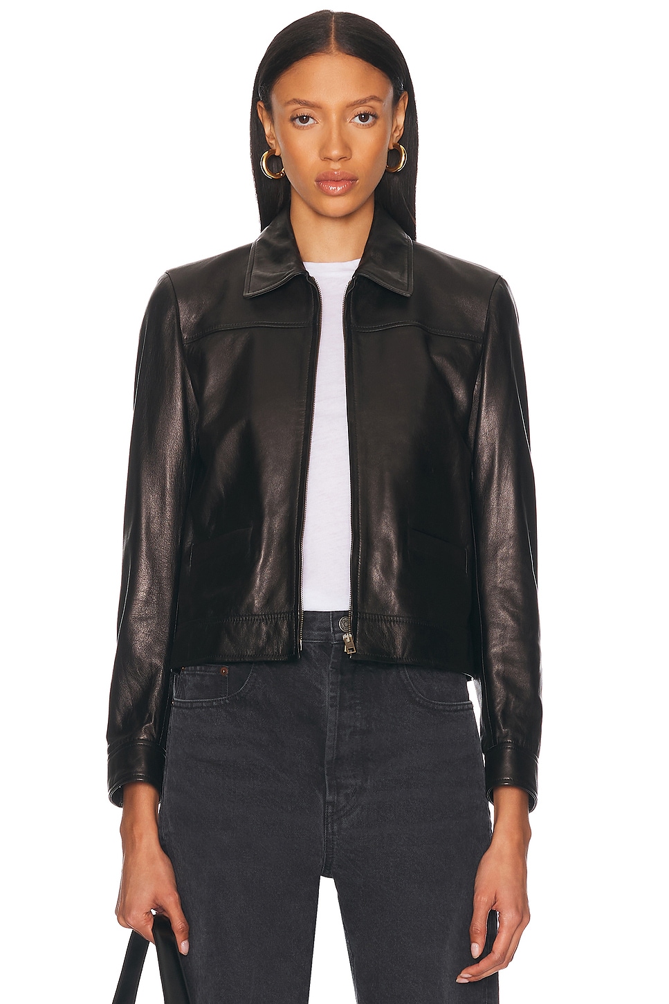 Image 1 of NILI LOTAN Freddie Leather Jacket in Black