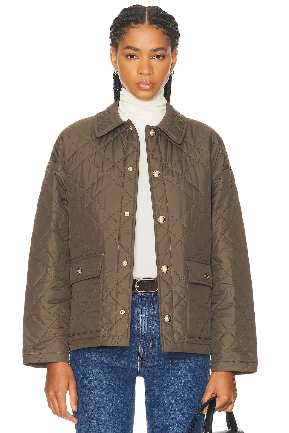 Helah Quilted Parka Jacket in Army
