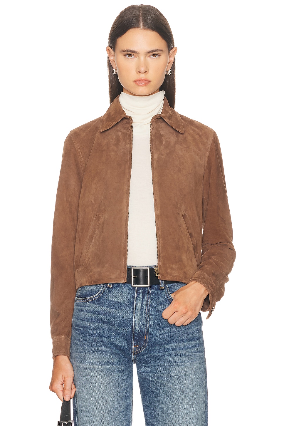 Image 1 of NILI LOTAN Beauvais Suede Jacket in Caffe