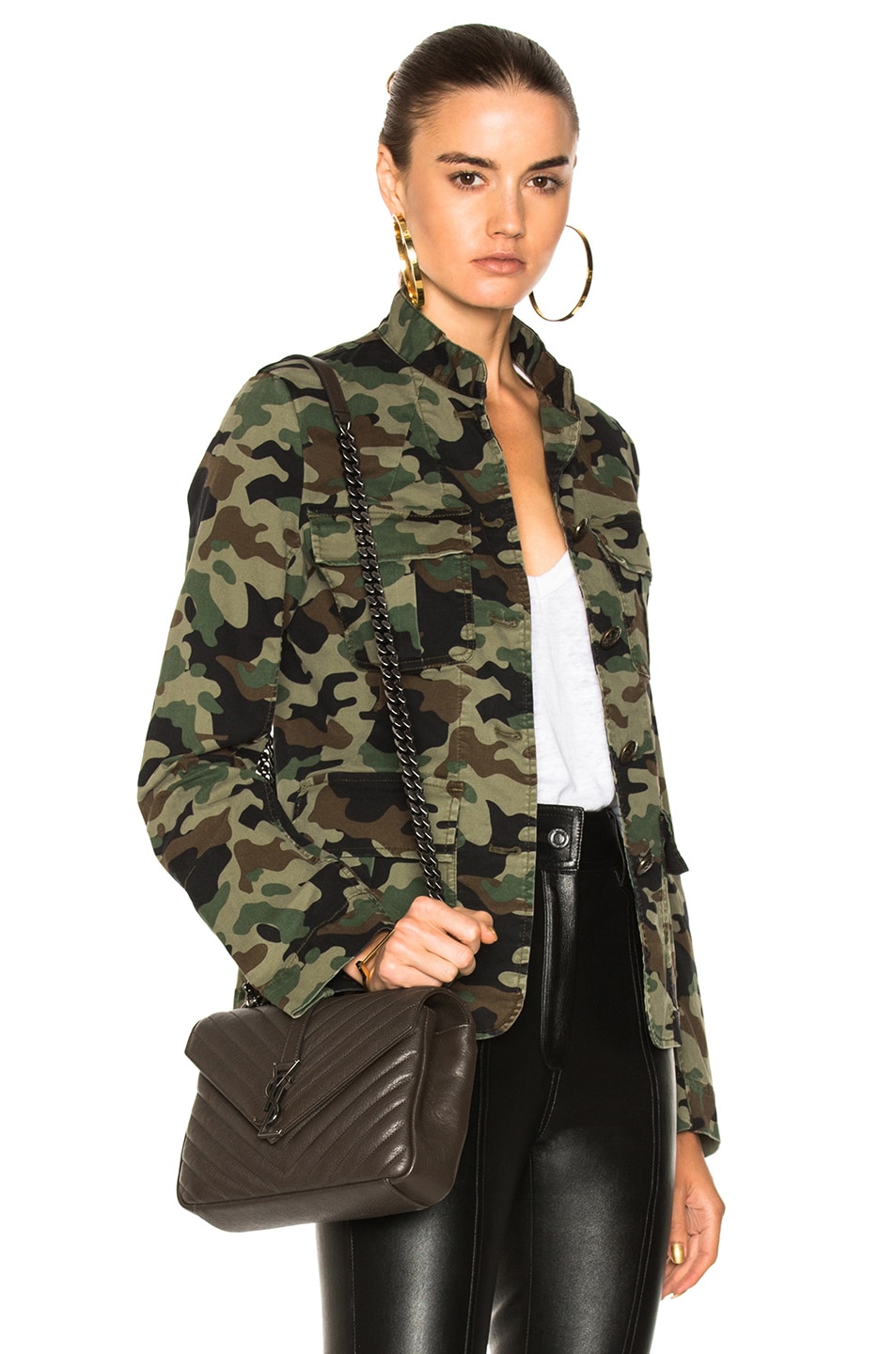 Image 1 of NILI LOTAN Cambre Jacket in Light Green Camouflage Print