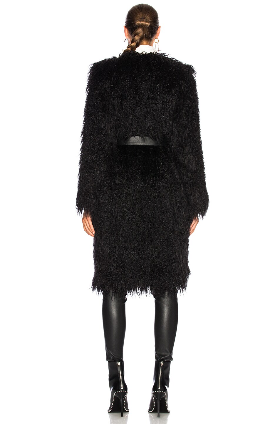 NILI LOTAN Moxie Faux Fur Coat in Black | FWRD