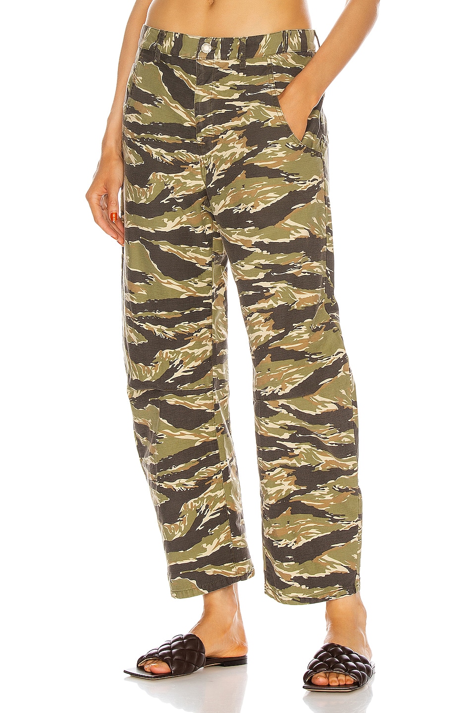Image 1 of NILI LOTAN Emerson Pant in Tiger Print Camouflage
