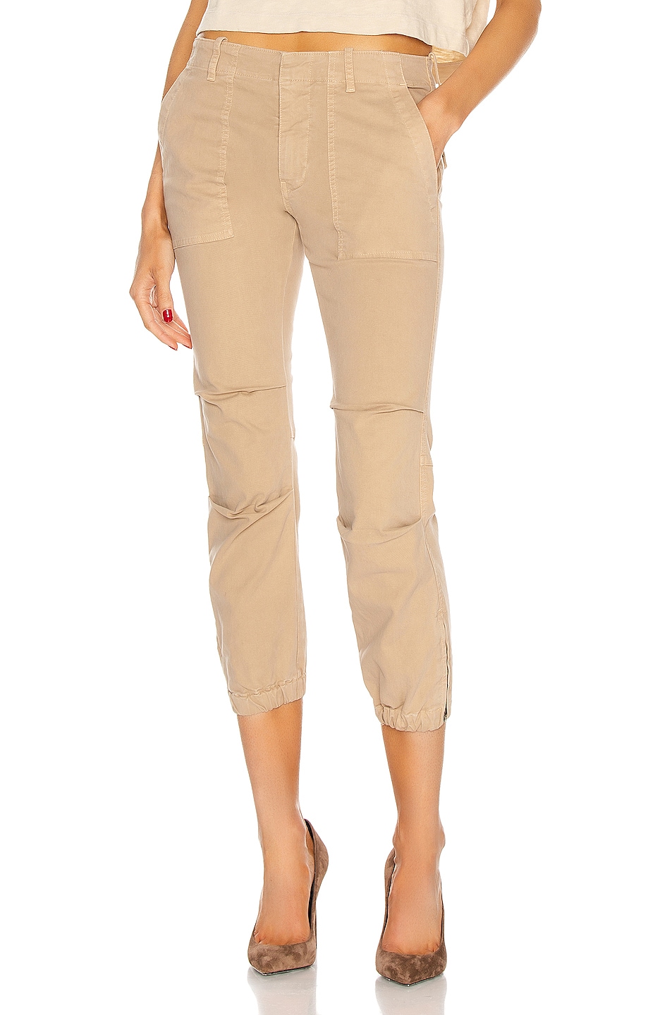 Image 1 of NILI LOTAN Cropped French Military Pant in Desert Sand