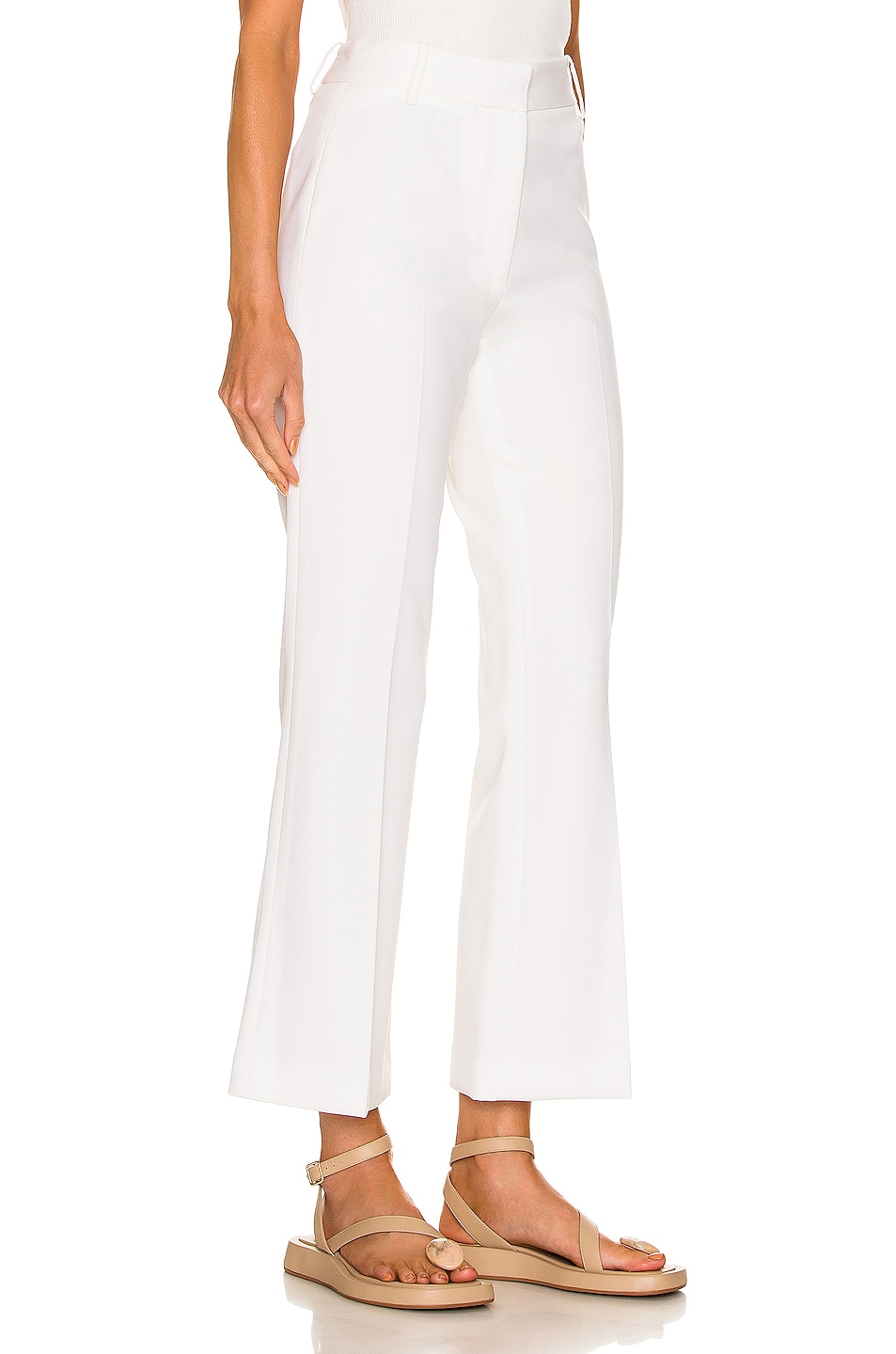 NILI LOTAN Cropped Corette Pant in White | FWRD