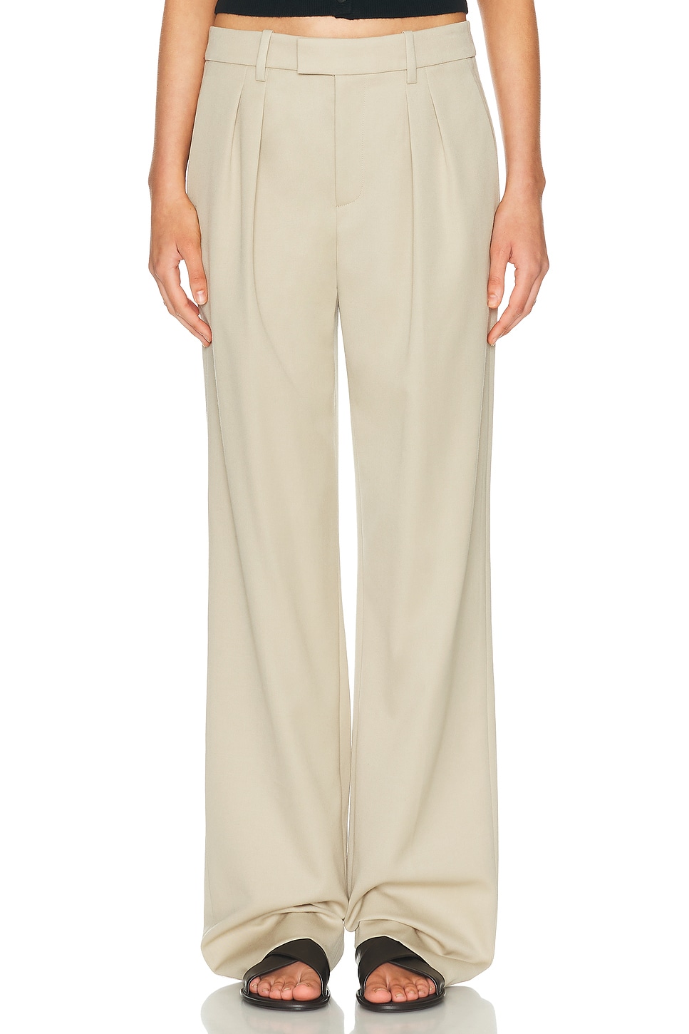 Alphonse Pleated Tailoring Pant in Beige