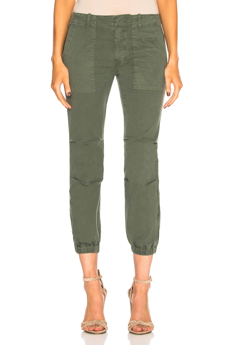 Image 1 of NILI LOTAN Cropped French Military Pants in Avocado