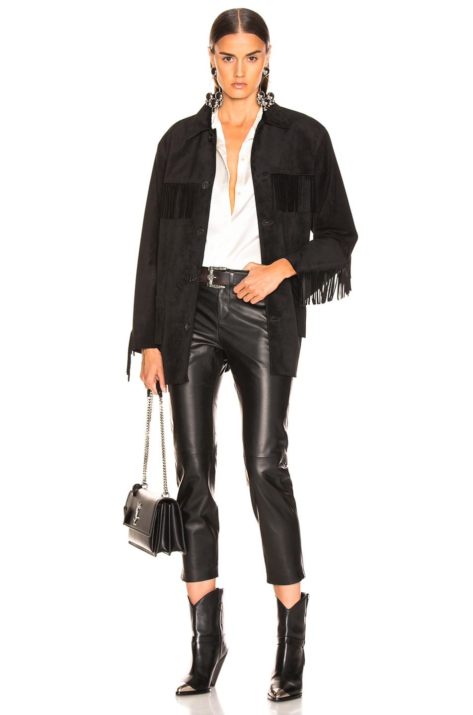 NILI LOTAN Tel Aviv Leather Pant in Black | FWRD