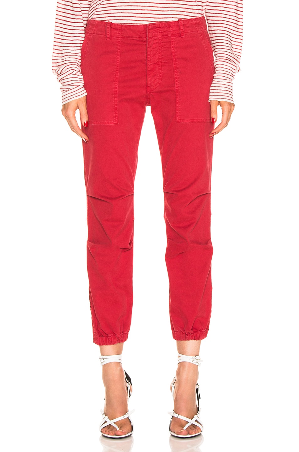 Image 1 of NILI LOTAN Cropped Military Pant in Sunkissed Red