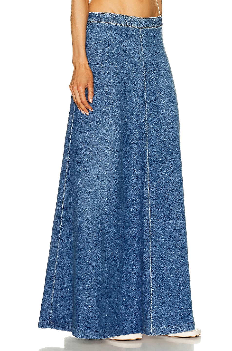 NILI LOTAN Astrid Denim Skirt in Summer Wash | FWRD