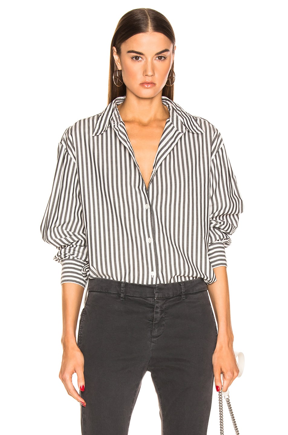 Image 1 of NILI LOTAN Noa Shirt in Black Stripe