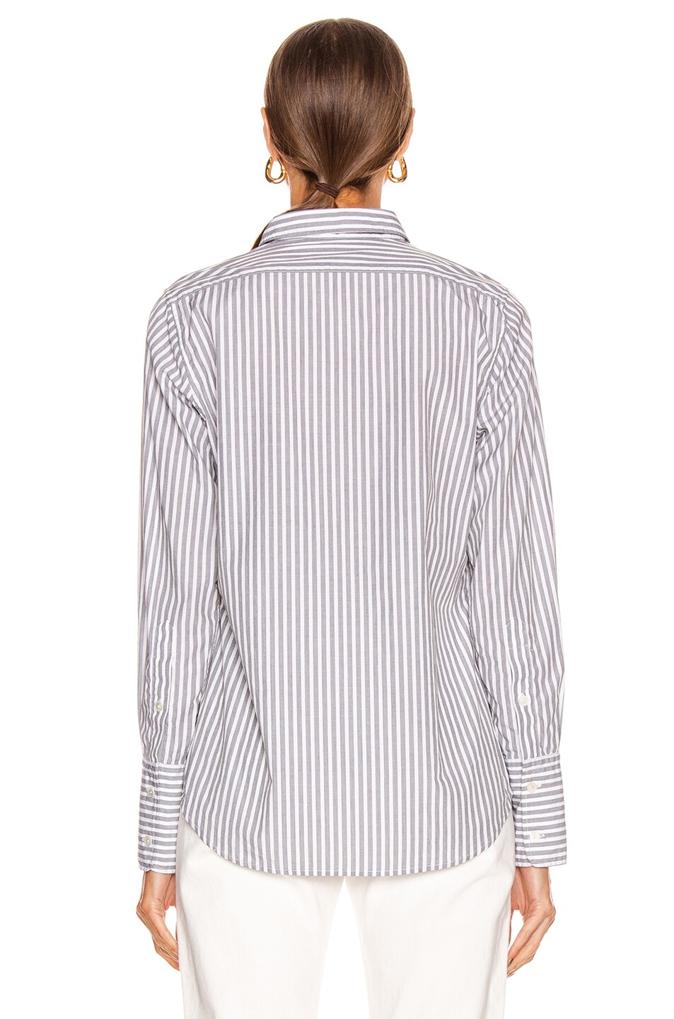 NILI LOTAN Helen Shirt in Grey & White Stripe | FWRD