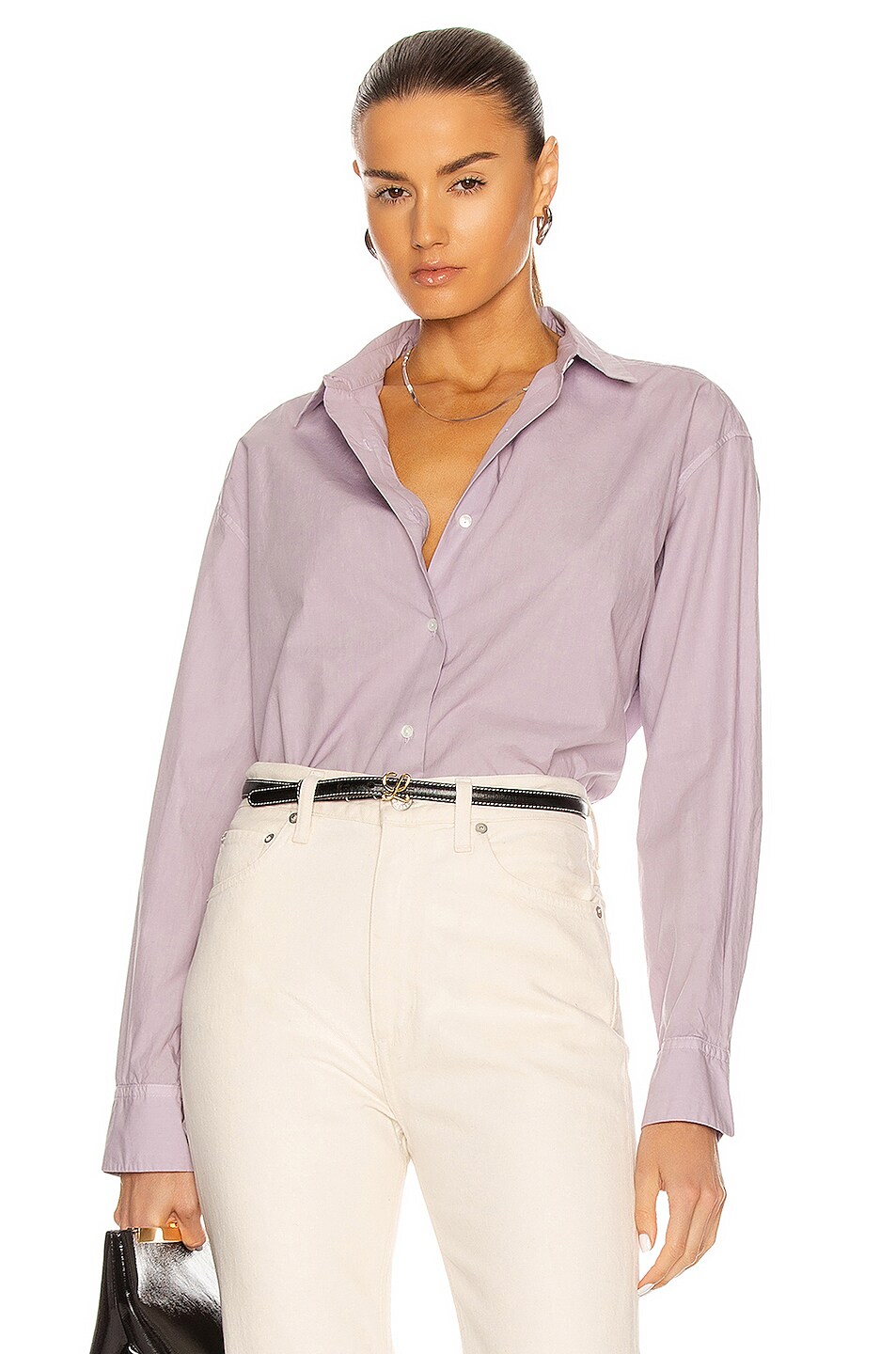 Image 1 of NILI LOTAN Yorke Shirt in Lilac