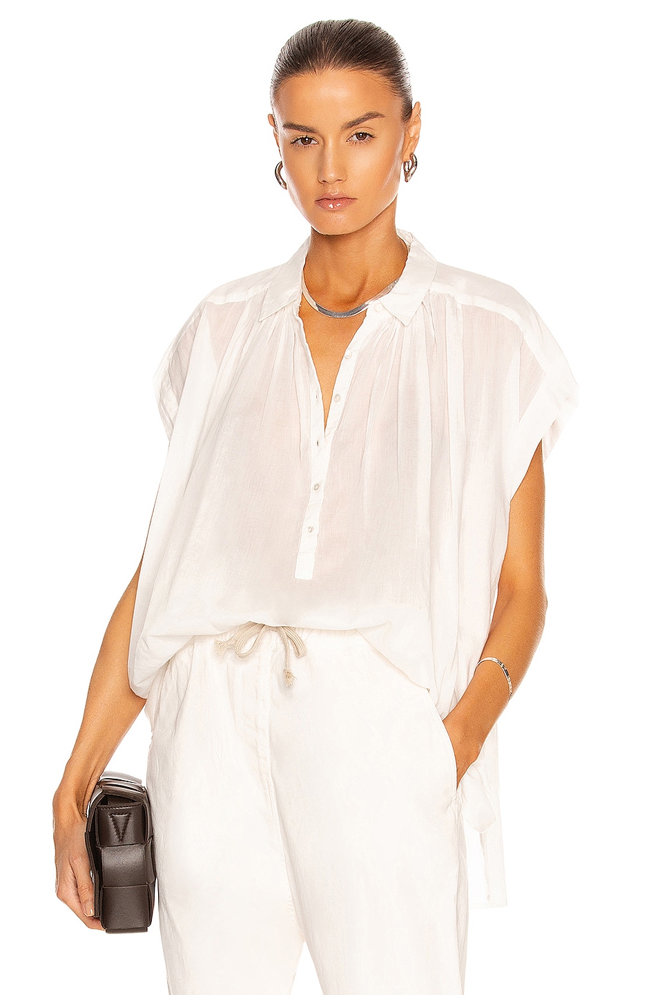 Image 1 of NILI LOTAN Normandy Blouse in Ivory