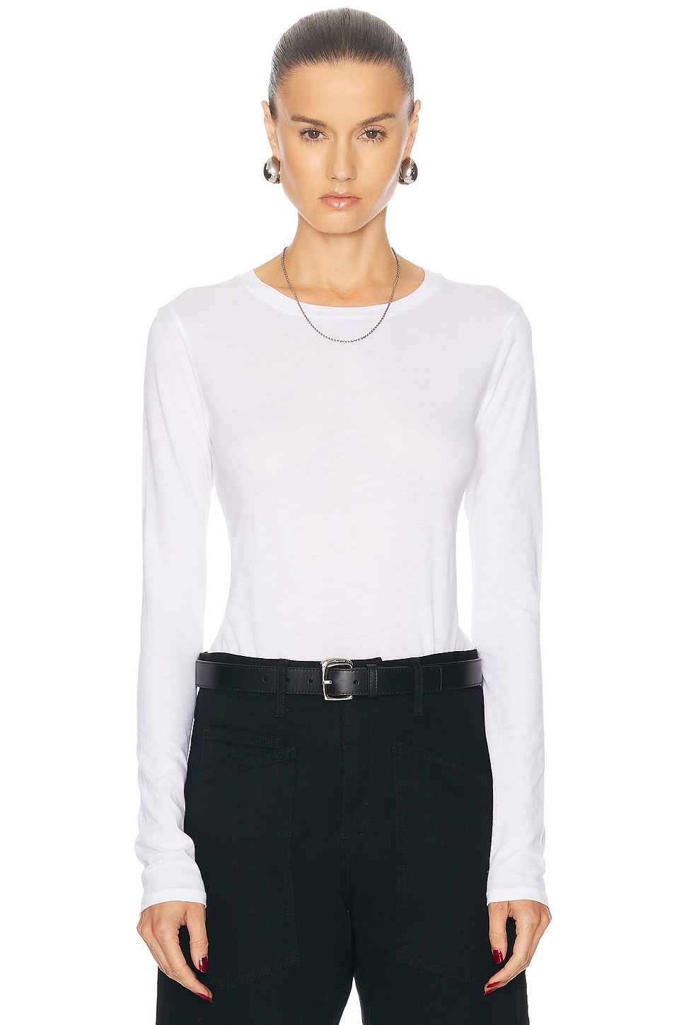 Image 1 of NILI LOTAN Long Sleeve Shirt in White