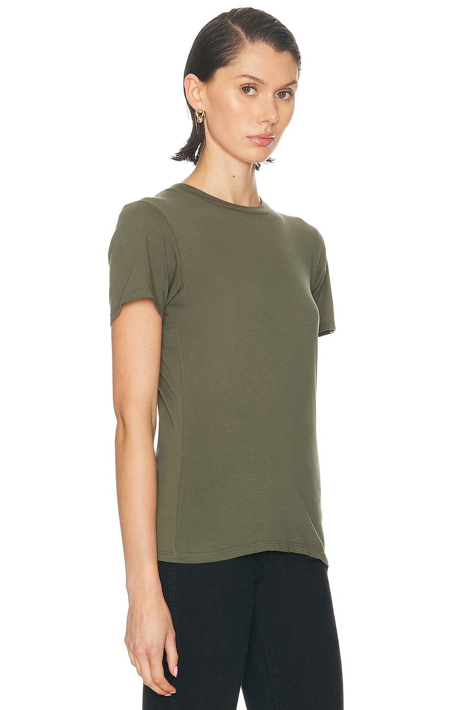 Nili Lotan Mariela Crewneck Top In Green