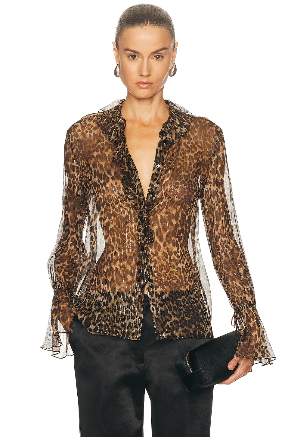 Image 1 of NILI LOTAN Cecily Top in Lurex Leopard