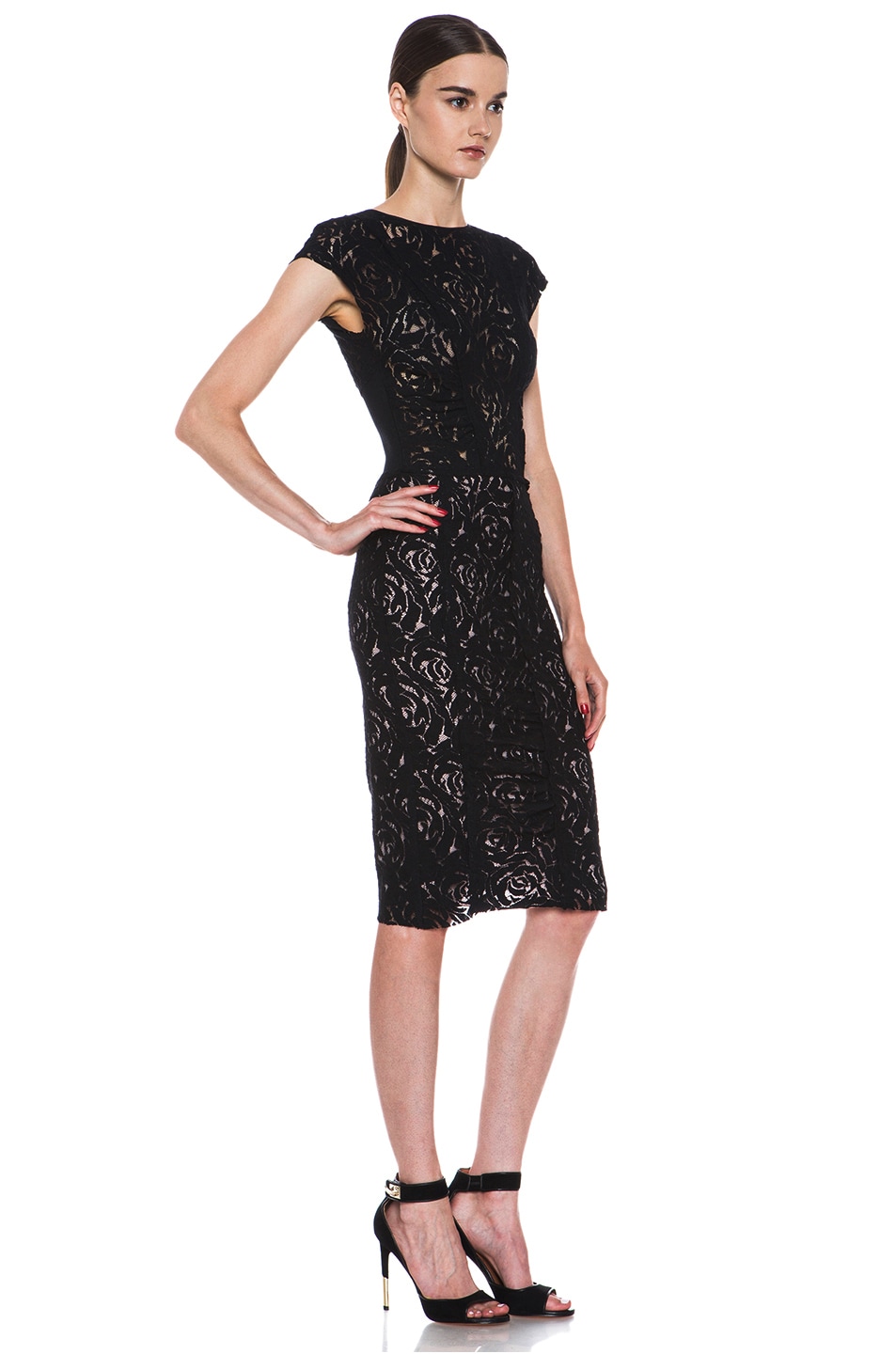 Nina Ricci Lace Dress In Black Fwrd Image 3 Of Nina Ricci Lace Dress In Black