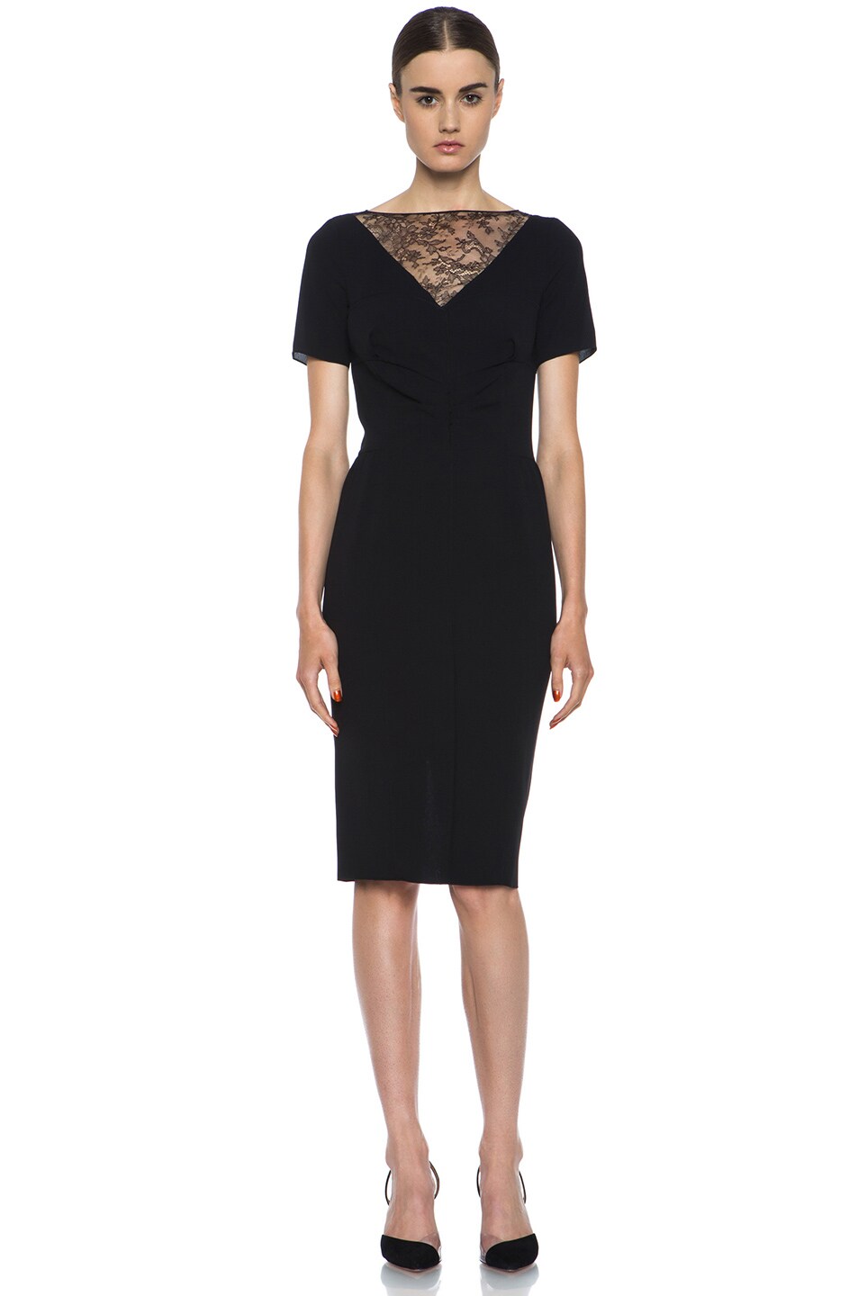 Image 1 of Nina Ricci Silk Crepe Dress in Black