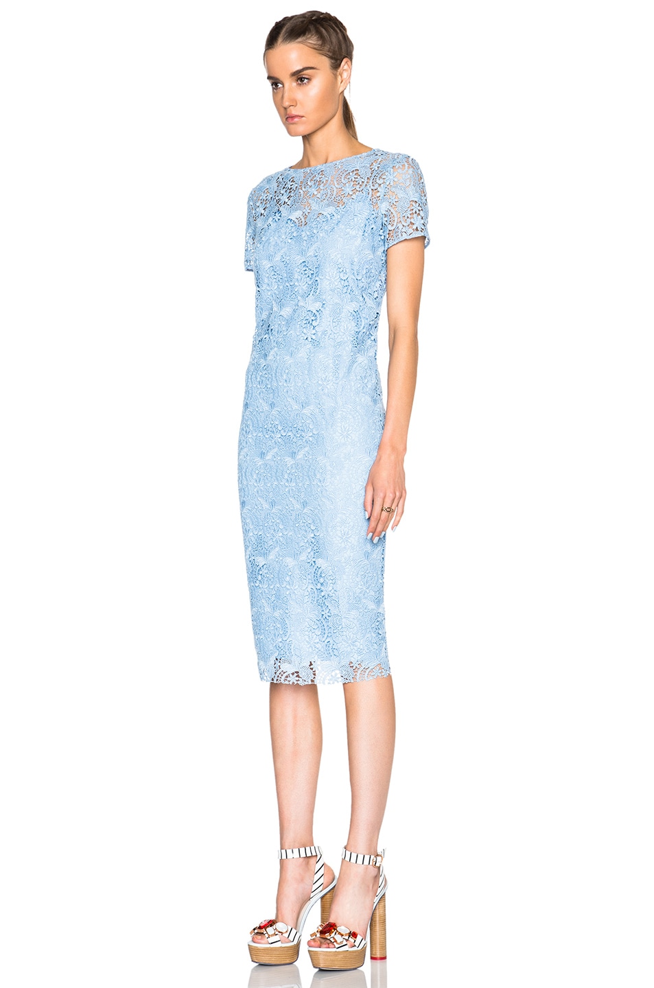 Nina Ricci Guipure Lace Dress In Sky Blue Fwrd Image 2 Of Nina Ricci Guipure Lace Dress In Sky Blue
