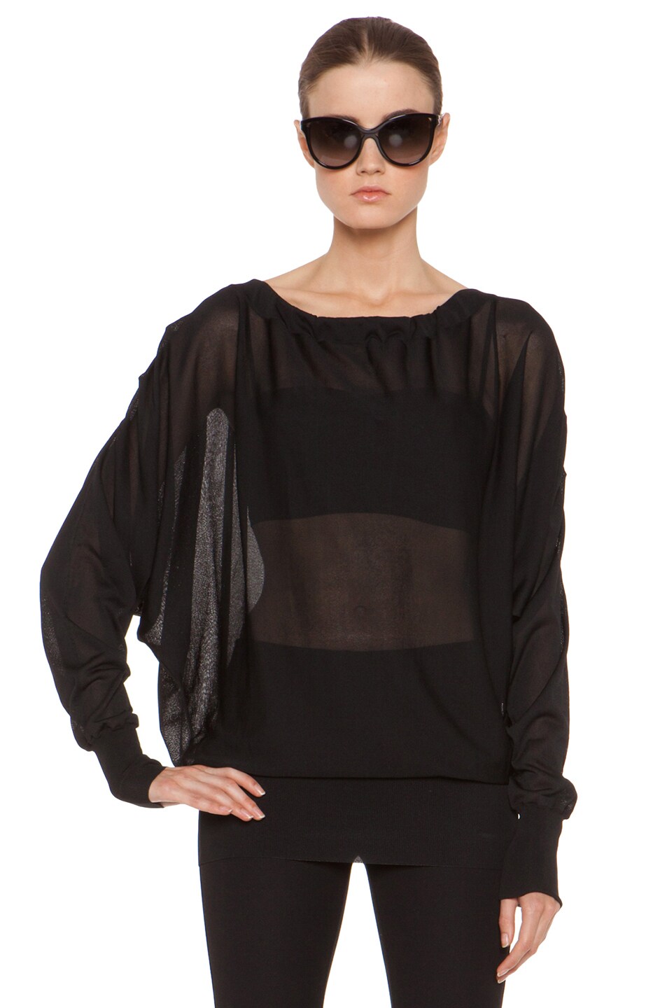 Image 1 of Nina Ricci Open Back Pullover in Black