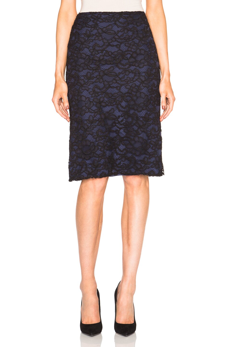 Image 1 of Nina Ricci Cornelly Lace Skirt in Black