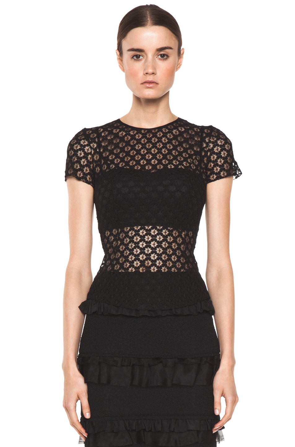 Image 1 of Nina Ricci Short Sleeve Top in Black