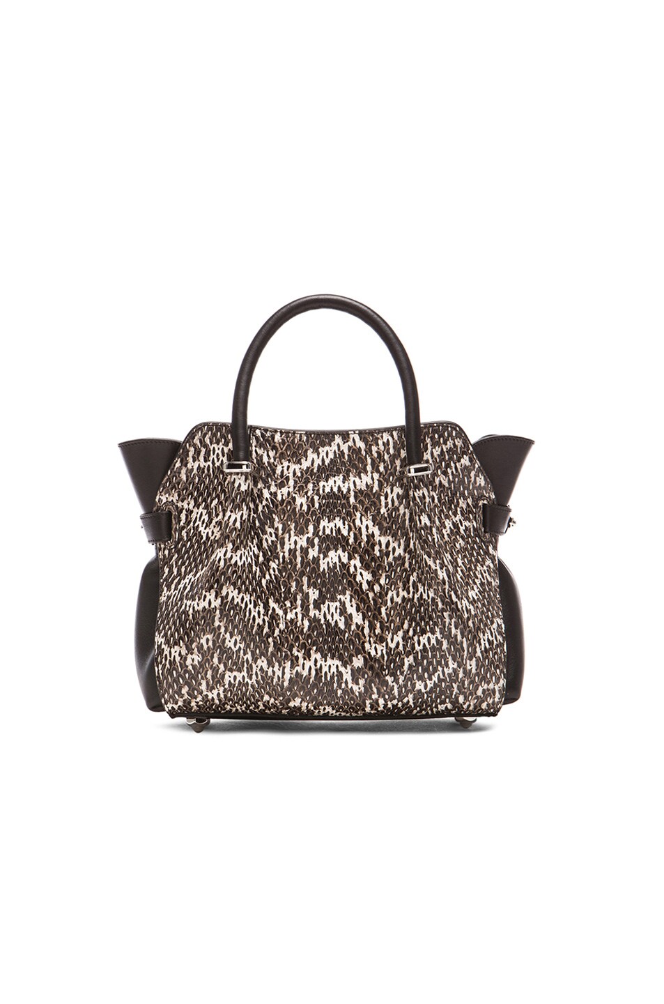 Image 1 of Nina Ricci Small Snake Marche Satchel in Noir & Blanc