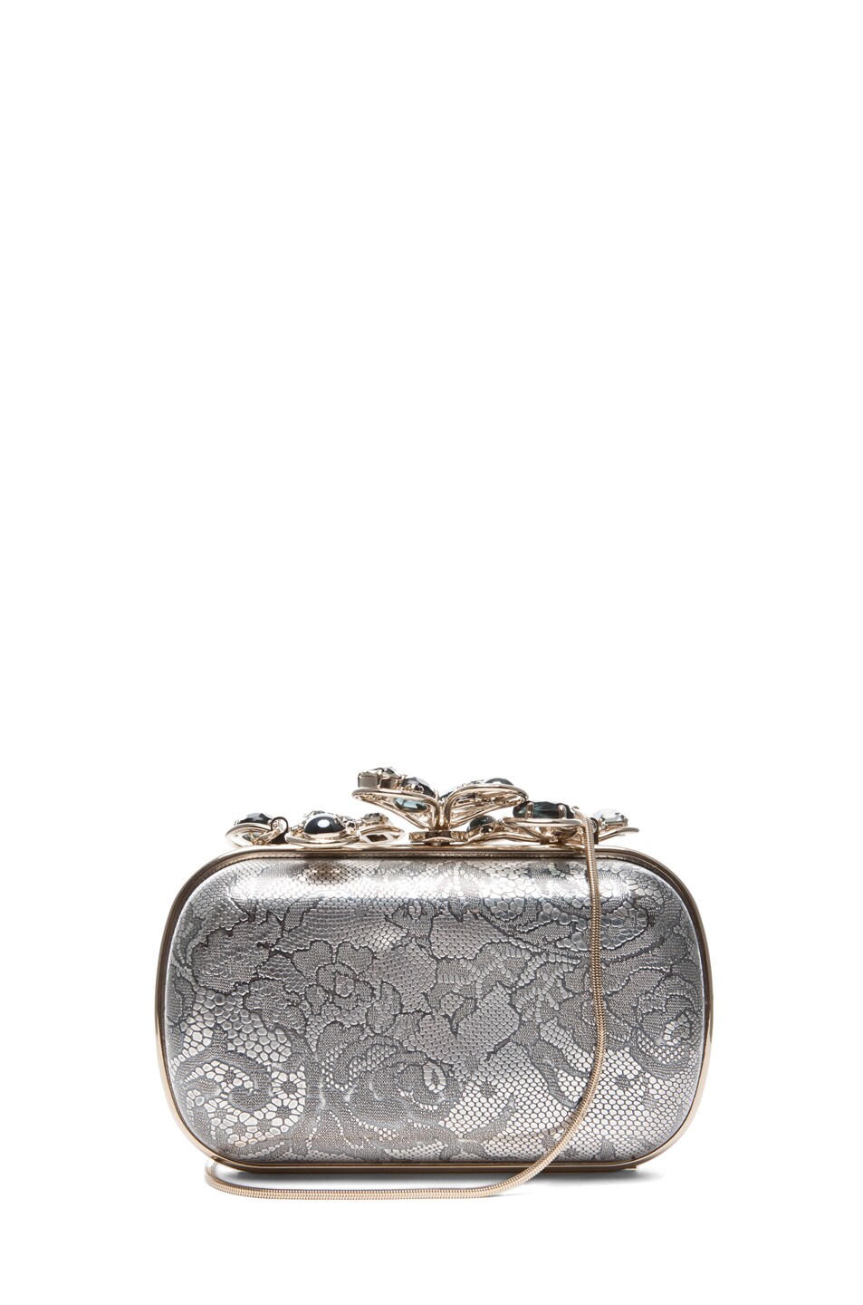 Image 1 of Nina Ricci Etched Clutch in Gold