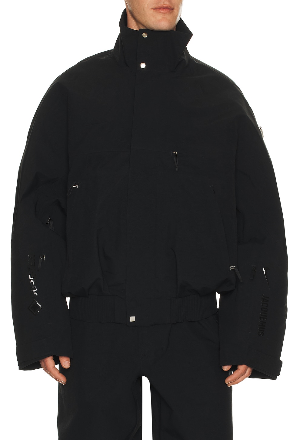 Image 1 of Nike x Jacquemus Gtx 2 in 1 Jacket in Black & Light Orewood Brn