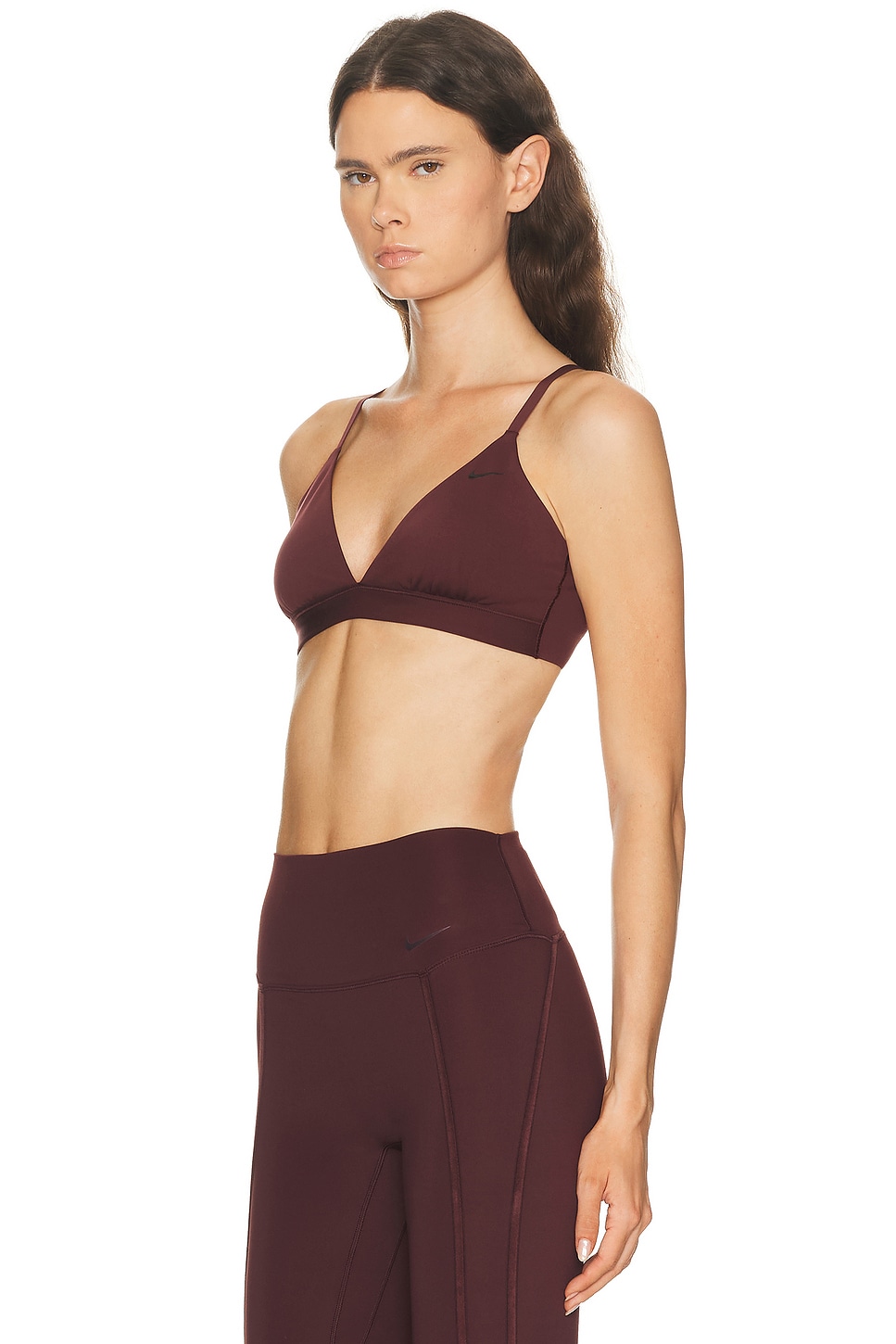 Nike Light Support Non Padded Triangle Sports Bra In Brown
