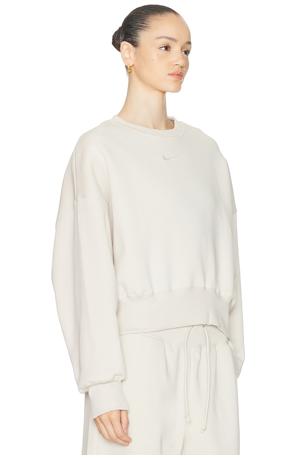 Nike Phoenix Fleece Oversized Crewneck Sweatshirt In White