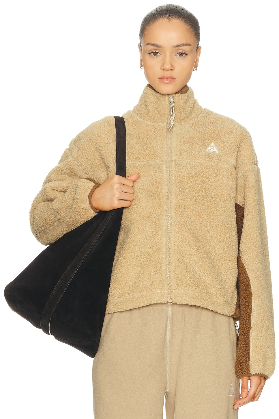 Image 1 of Nike Acg Jacket in Parachute Beige & Summit White