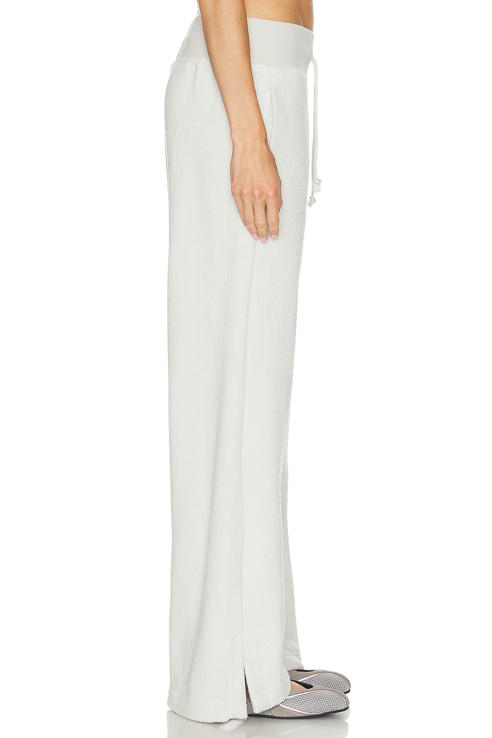 Nike High Waisted Wide Leg Cozy Fleece Pant In White