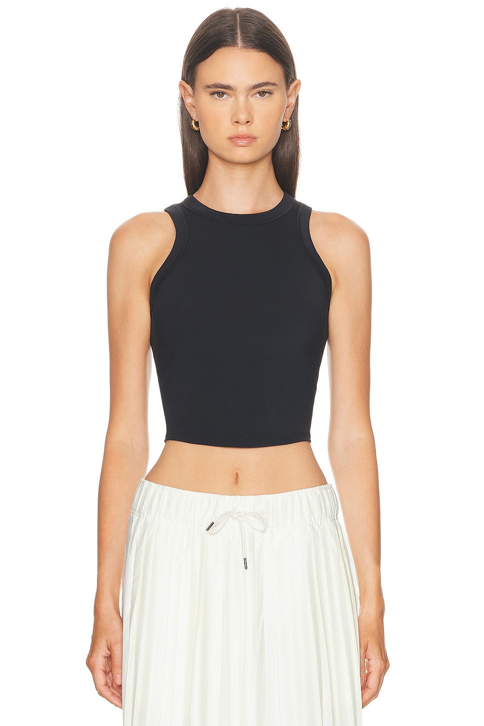 Image 1 of Nike One Fitted Dri-FIT Cropped Tank Top in Black
