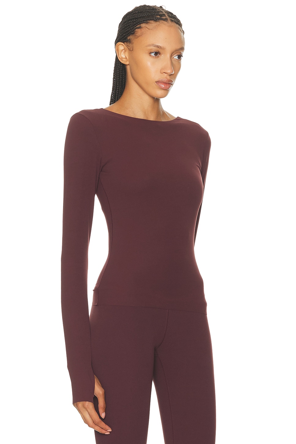 Nike Dri-fit Long Sleeve Top In Burgundy