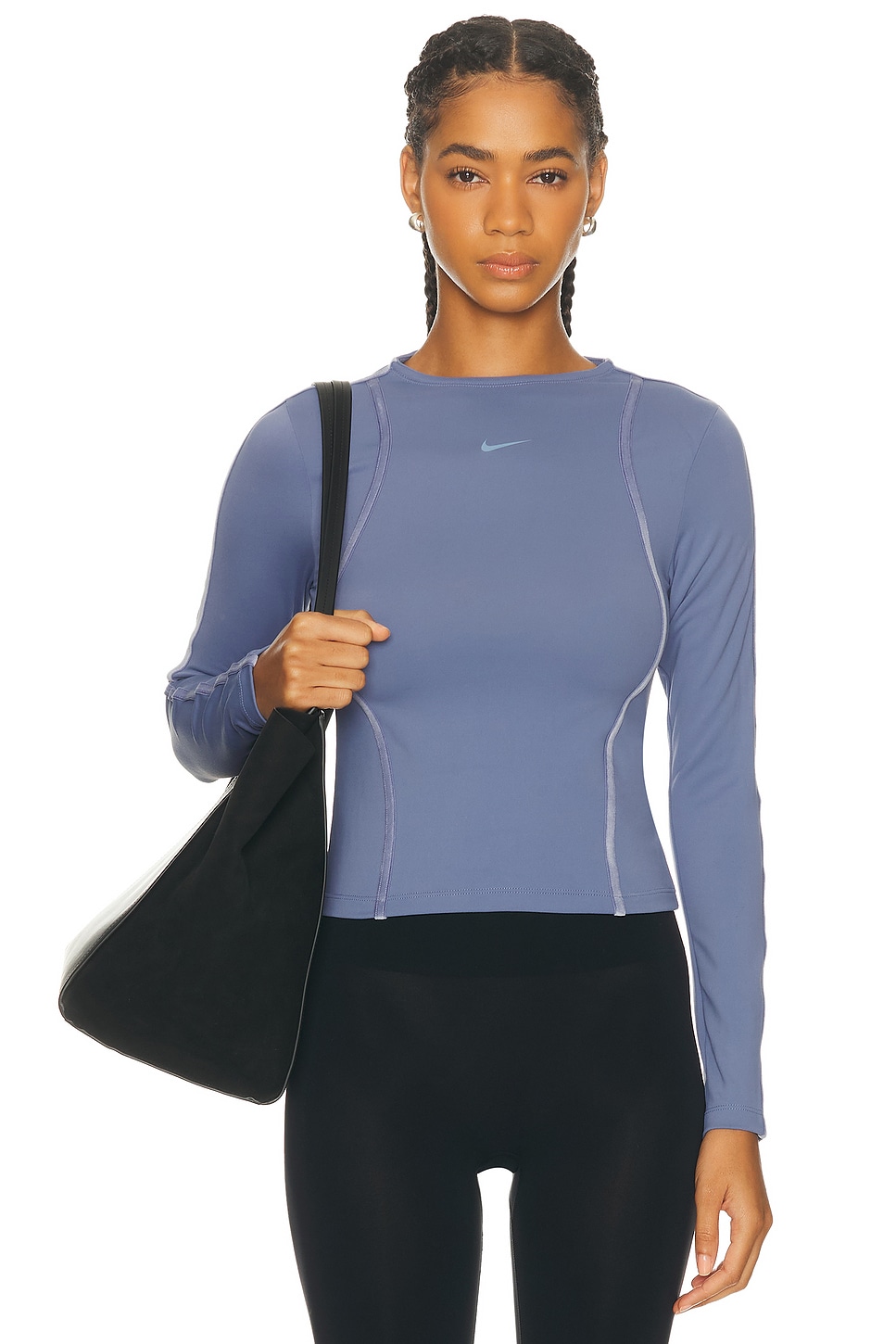 Nike Dri Fit Long Sleeve Top In Blue
