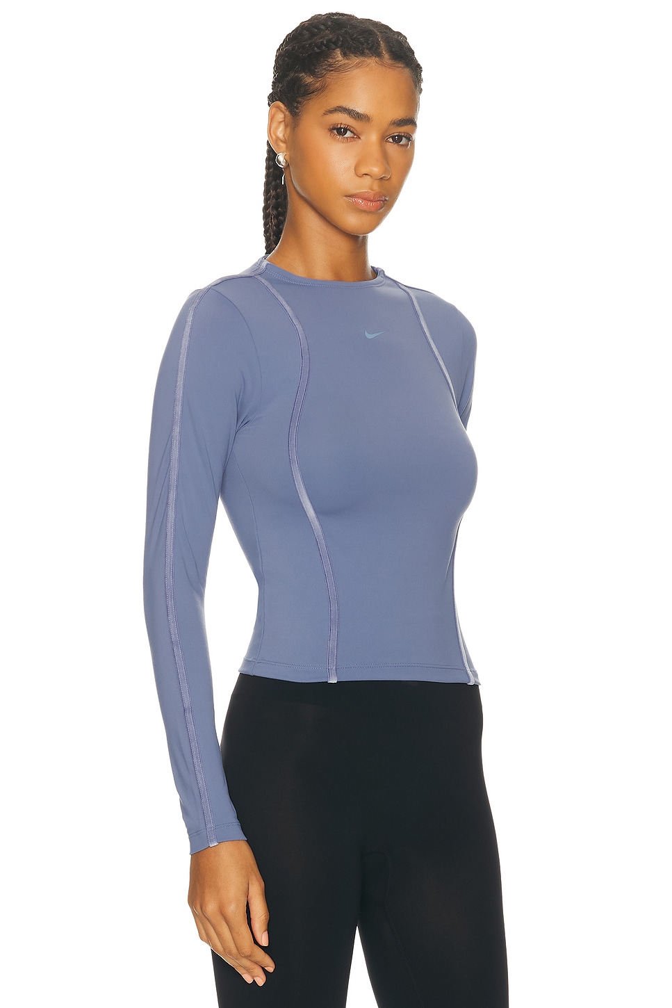 Nike Dri Fit Long Sleeve Top In Blue