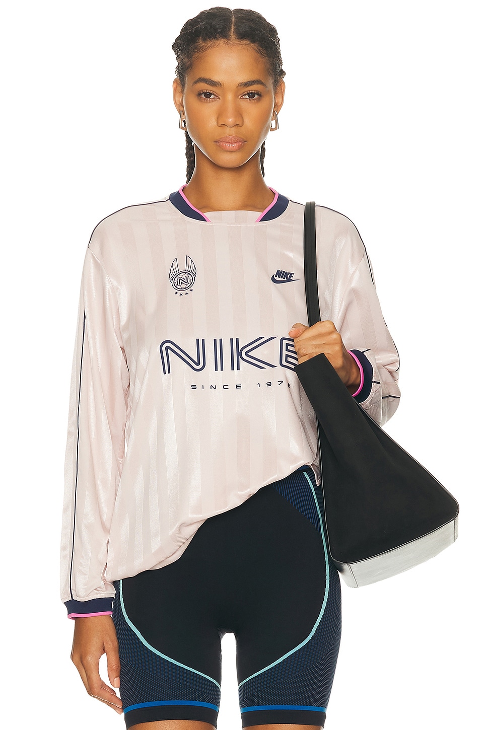 Image 1 of Nike Long Sleeve Jersey in Slid Red & Midnight Navy