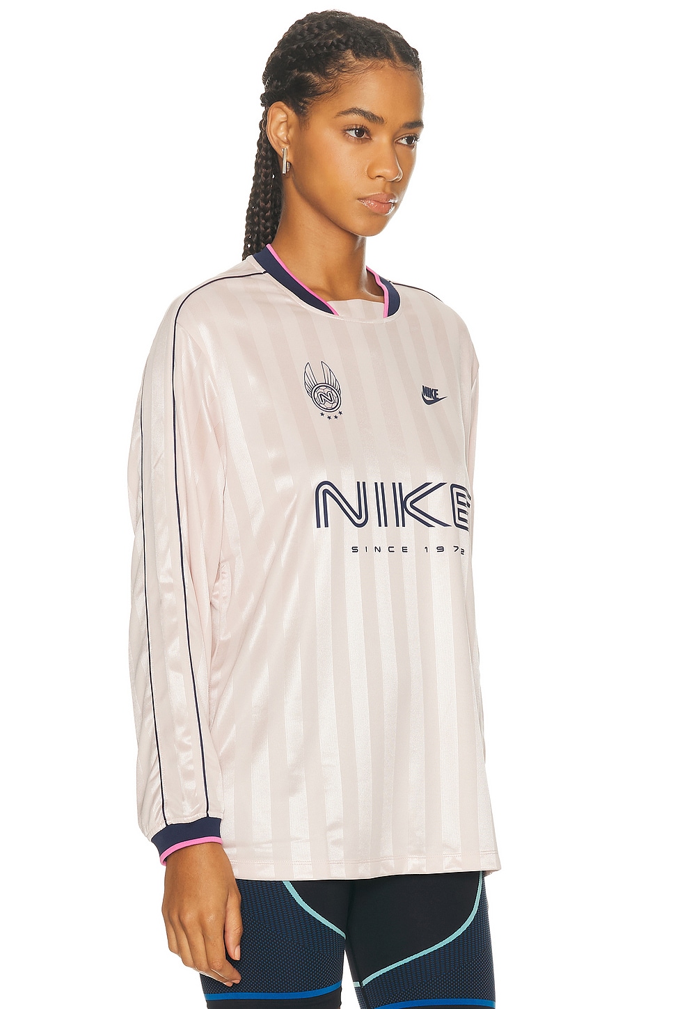 Nike Dri-fit Oversize Printed Top In Neutral