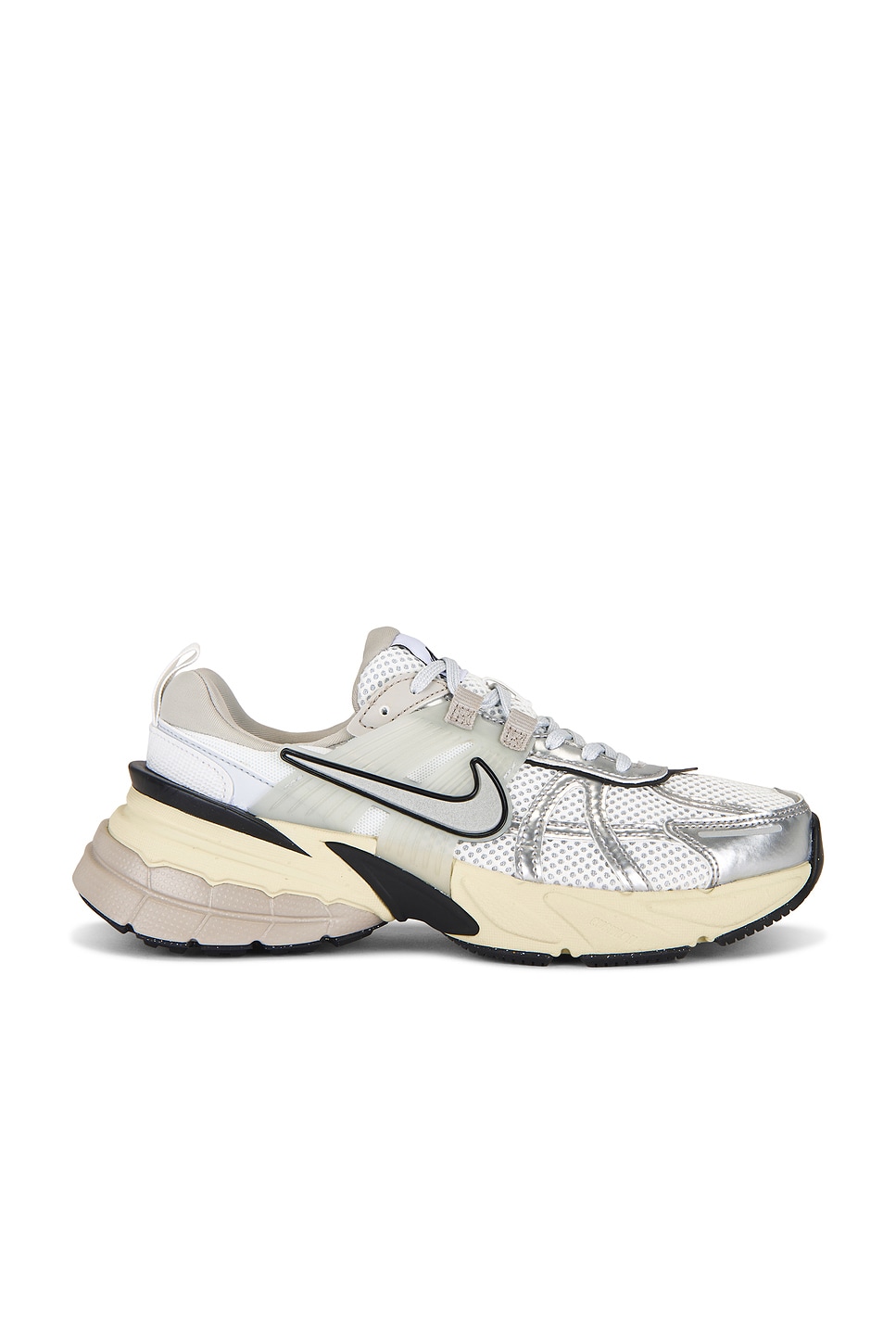 Image 1 of Nike V2K Run Sneaker in Summit White & Metallic Silver
