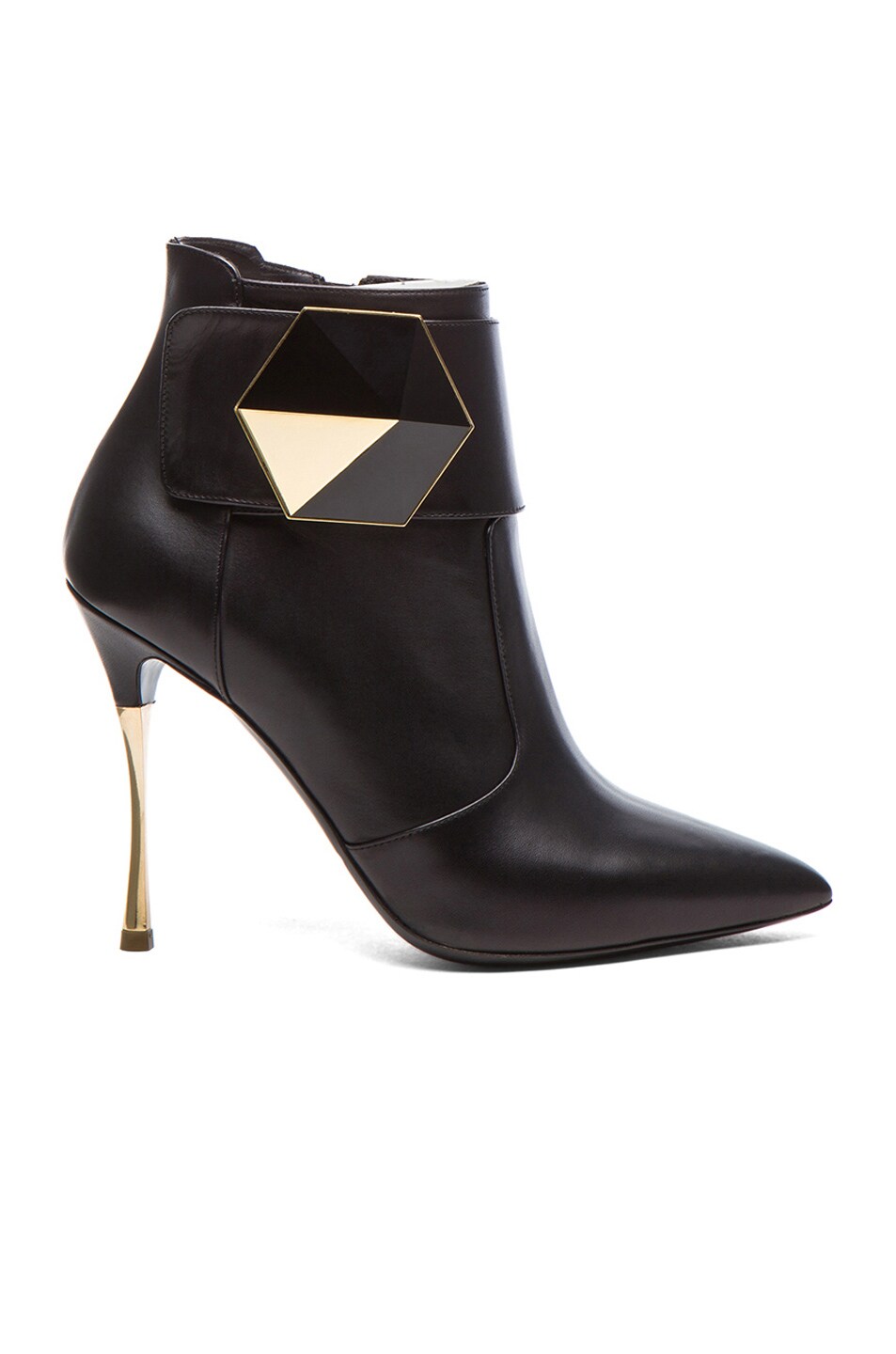 Image 1 of Nicholas Kirkwood Geometric Leather Ankle Boots in Black